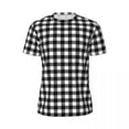 thumbnail image 5 of Gym T-Shirt For Man Retro Checkerboard T Shirts Popular Black and White Plaid Beach Tee Sh, 5 of 5
