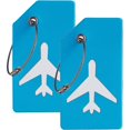 thumbnail image 1 of 2 Pcs Silicone Luggage Tags with Name ID Card, Suitable for Luggage Suitcase, Backpacks, Bags, Handbags. Travel Accessories Essentials (Blue), 1 of 5