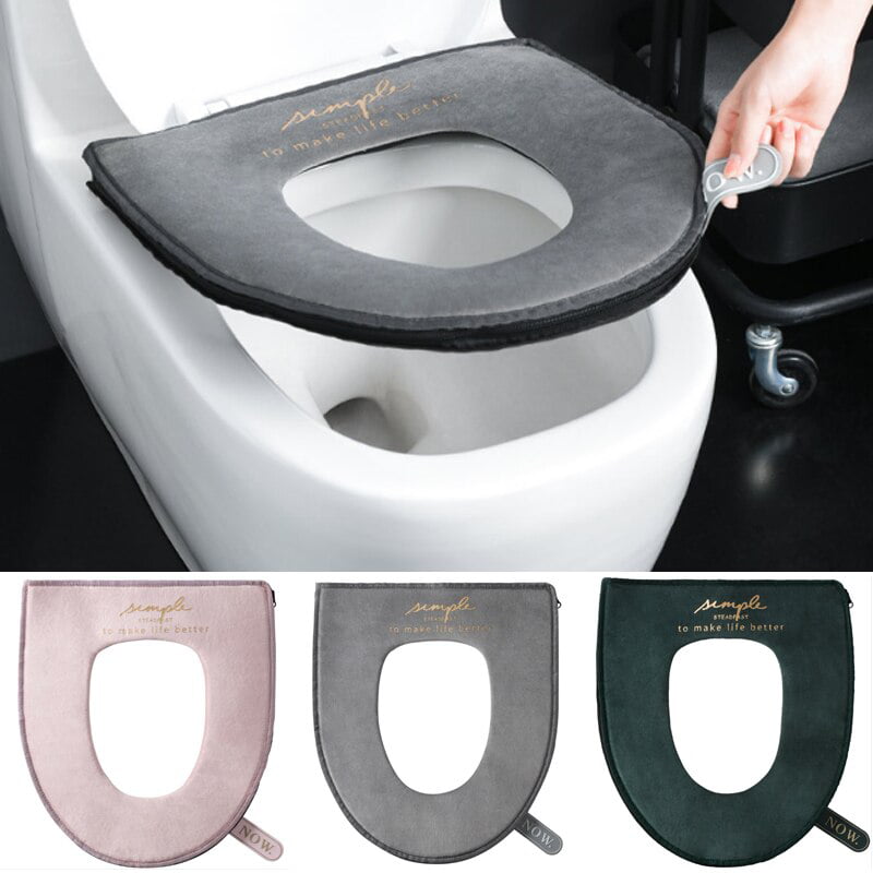 Bathroom Toilet Seat Closestool Washable Soft Warmer Mat Cover Pad Cushion 
