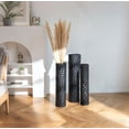 thumbnail image 3 of Sziqiqi Hammered Hexagon Floor Vase Set of 3: Black Metal Tall Vases for Flowers Living Room Decor Industrial Chic Home Office Corner Dining Room Bedroom 27/23/20 Inch Ideal Gift Idea, 3 of 11