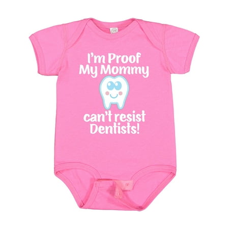 

Inktastic Proof Mommy Cant Resist Dentist Dad Gift Baby Boy or Baby Girl Bodysuit