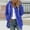 Blue, variant on Women's Fall Winter Jacket Hooded Solid Color Fuzzy Zip up Drawstring Double-Faced Fleece Casual Warm Lightweight Coat with Pockets Black XXL
