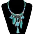 thumbnail image 1 of Bijoux Vintage Turquoise à Pampilles Collier Bohème Déclaration Collier Pendentif Turquoise Mode Vert, 1 of 9