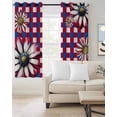 thumbnail image 2 of 4th of July Blackout Curtains for Bedroom Living Room Darkening Curtains 84 Inch Length 2 Panels Set Red Blue Plaid Spring Floral Independence Day Window Curtain Window Treatment Drapes 52"x84", 2 of 9