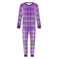 thumbnail image 5 of Yteetum Men's Christmas Pajama Set Xmas Plaid 2 Piece Loungewear Sleepwear PJ Set Mens Oversized Crewneck Long Sleeve Christmas Plaid Print Pajamas Shirts and Pajama Pant Matching Set Christmas, 5 of 5