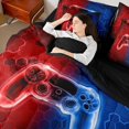 thumbnail image 4 of Homewish Video Game Twin Bedding Sets 7-Piece for Boys Girls,Blue Red Gamepads Bedding Comforter Set Microfiber,Abstract Ombre Geometric Honeycomb Breathable Sheet Sets,Ultra Soft Home Decor, 4 of 8