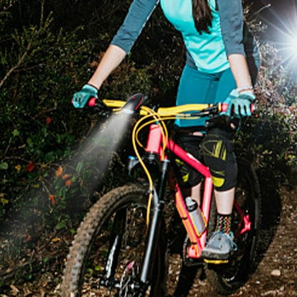 Qiopertar Lampe de velo LED avec corne phare de velo robuste ip44 pour l eclairage de la route lumiere de velo de montagne USB rechargeable moins