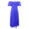 thumbnail image 5 of vigerkar Maxi Dresses for Women 2025 Summer Boho Dress Sexy Off The Shoulder Dresses Flowy Long Sundress Vacation Dress Blue, M, 5 of 5