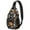 Classic Halloween Icons, variant on Sling Backpack,Celestial Wolf Halloween Pattern Sling Bag with Water Bottle Holder,Waterproof Sling Bag for Men/Women with Headphone Jack for Hiking,Travel