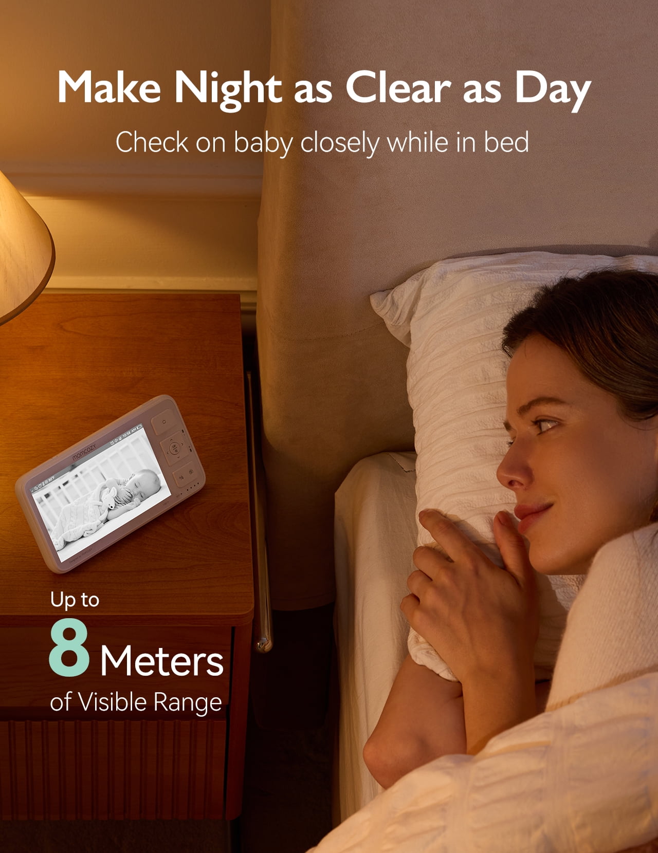 Momcozy BM03 Video Baby Monitor, 5.5" 1080P Full HD with Camera, Non-WiFi, Infrared Night Vision, Long-Range, Local Storage