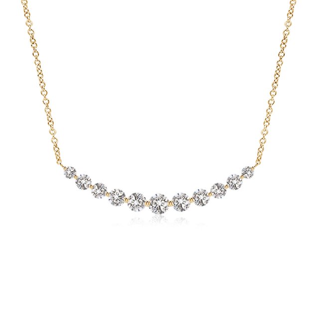 Angara Collier en Diamant Naturel - Collier Pendentif Rond Contemporain en Or Jaune 14K pour Femmes