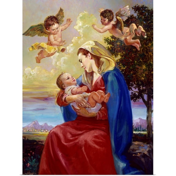 Great BIG Canvas | Rolled Hal Frenck Poster Print entitled Mother And Child