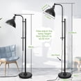 thumbnail image 3 of Lámpara de pie Coucrek ajustable 132-158 cm, LED 3CCT, negra, 3 of 7