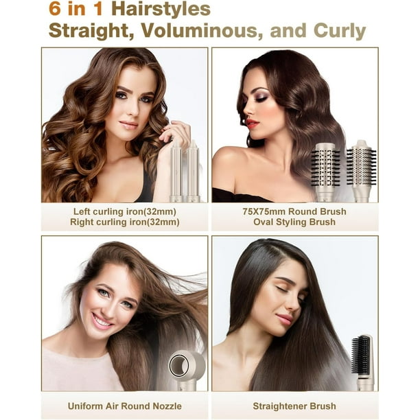 7MAGIC Hair Dryer Brush, 6 in 1 Hair Styler, 110 Volts, 1200 Watts