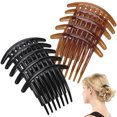 thumbnail image 1 of 10pcs Acrylic Crescent Shaped Hair Combs Hair Side Combs Insert Combs for Women Lady (Black and Coffe for Each 5pcs), 1 of 5