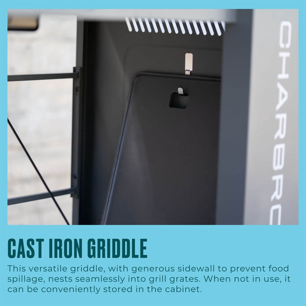 Charbroil Performance Series™ FlavorMax™ 6 Burner Gas Grill Cabinet with Sear Burner and Side Burner Gray Stainless