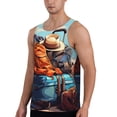 thumbnail image 2 of Cauagu Colorful Travel Luggage Gear Print Men's Sleeveless Muscle Shirts,Tank Tops Quick Dry Workout Tank Top Gym Muscle Tee Fitness Bodybuilding T Shirt for Men-XX-Large, 2 of 7