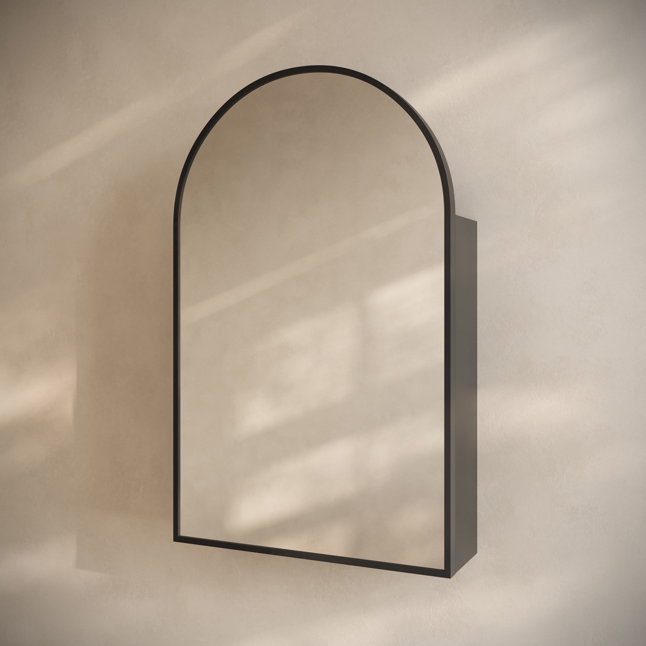 Porte 20 x 30 Arched Recessed/Wall Mount Medicine Cabinet with Mirror in Black