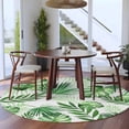 thumbnail image 3 of Summer Botanical Round Area Rug 5Ft Washable Circle Rugs for Living Room Bedroom, Monstera Palm Leaves Green Non-Slip Carpet Floor Mats Indoor Outdoor Carpet Runner Aesthetic Home Decor, 3 of 8