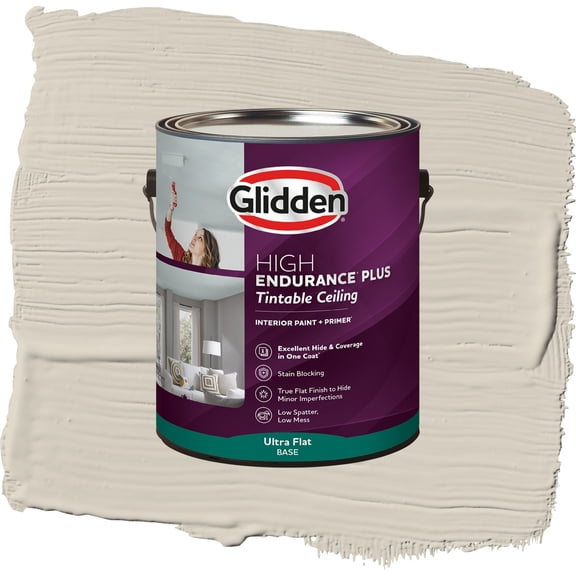Glidden High Endurance Plus Antique White Ultra Flat Interior Ceiling Paint and Primer, 1 Gallon