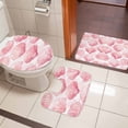 thumbnail image 5 of Nautical Pink Bathroom Rugs Set Seashell Ocean Beach Summer Non Slip Absorbent Soft Bath Mats 3 Piece Set with Bathroom Rug, U-Shaped Floor Mat, Toilet Seat Cover Small Size, 5 of 9