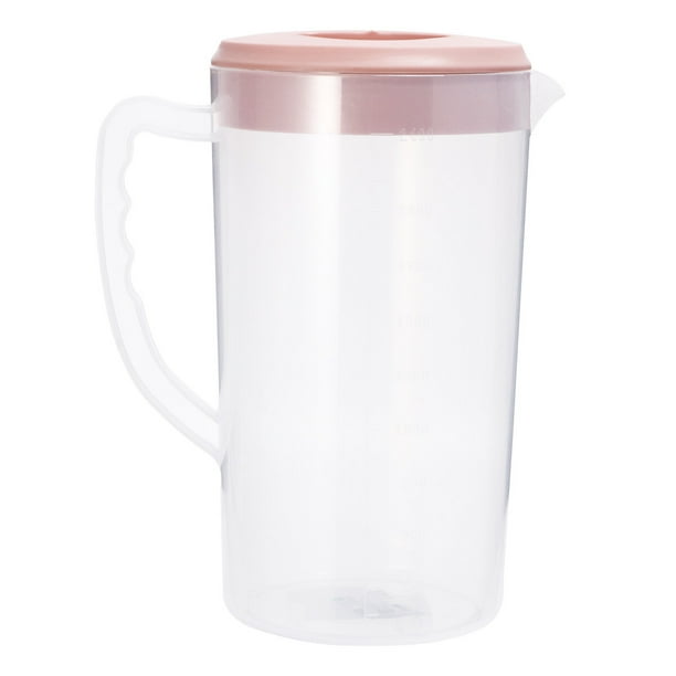 Recipiente para bebidas de gran capacidad de 2600 ml, resistente al calor, jarra de agua fría, jarra de plástico para jugo, tetera doméstica (rosa)