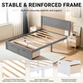 thumbnail image 5 of PAPROOS Full Bed with Storage, Full Size Bed Frame with 2 Under-Bed Drawers, Wood Platform Bed Frame with Headboard, Space Saving, No Box Spring Needed, Gray, 5 of 9