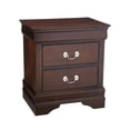 thumbnail image 2 of Simple Relax Wood Nightstand with 2 Drawers in Cappuccino, 2 of 5