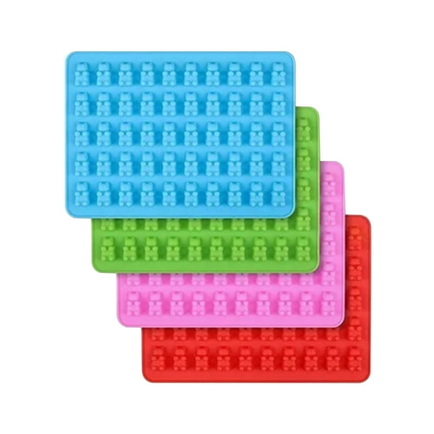 4 juegos de moldes grandes de ositos de goma para hacer tú mismo, de silicona, con 200 cavidades y goteros, para fondant, dulces, pasteles y chocolate.