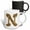 Multicolor, variant on 3drose, Elegant Image of Gold Victorian Ornate Monogram Initial N, 11oz Two-tone Green Mug