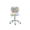 thumbnail image 4 of Guyou Cute Fuzzy Kids Chair, Faux Fur Rolling Swivel Children Desk Chair, Adjustable Student Task Chair Vanity Chair with Heart Shaped Back for Bedroom Living Room Study Room Kids Room , Multicolor, 4 of 13