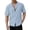 Blue, variant on Yifymode Men's Lapel Short Sleeve Button-Down Shirt, Lightweight Breathable Fabric Summer Casual Top Black L