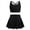 Black, variant on Women Tennis Skirt Set 2 Piece Workout Outfit Strappy Padded Tank with High Waisted Sport Skort Black