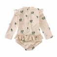 thumbnail image 5 of Baby Days Savings! Shldybc Baby Girls Swimsuit Set One-Piece Bathing Suit Cute Print Long-sleeved Swimsuit Surfing Zippered Swimwear with Hat, Summer Savings Clearance, 5 of 8