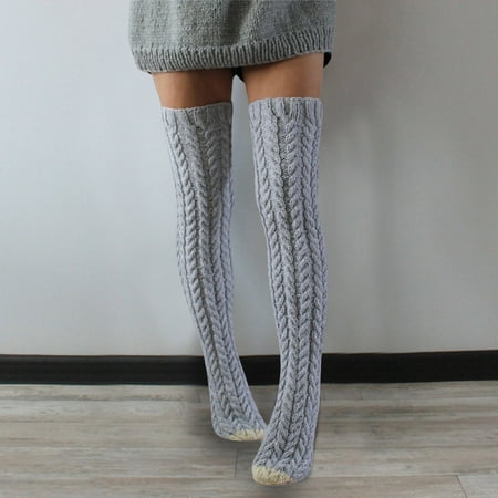 

3 pair Women s Cable Knitted Thigh High Boot Socks Extra Long Winter Stockings Over Knee Leg Warmers Color Random