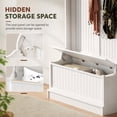 thumbnail image 6 of HOMCOM 3-in-1 Hall Tree Entryway Storage Bench with Coat Rack, Shoe Storage Cabinet, 5 Double Hooks, Anti-Tip Wall Anchor, Cream White, 6 of 10