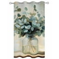 thumbnail image 2 of nqOlkjepod Outdoor Curtains for Patio Waterproof, Green Eucalyptus Outdoor Privacy Panels Grommet, Botanical Leaves Spring Retro Art Blackout Outside Curtains for Porch/Cabana 54"x108", 1 Panel, 2 of 8