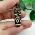 thumbnail image 2 of Natural Tibetan Dzi Bead Pendant Engraved God Of Fortune Charm Stone Jewelry DIY Spiritual Healing, 2 of 4