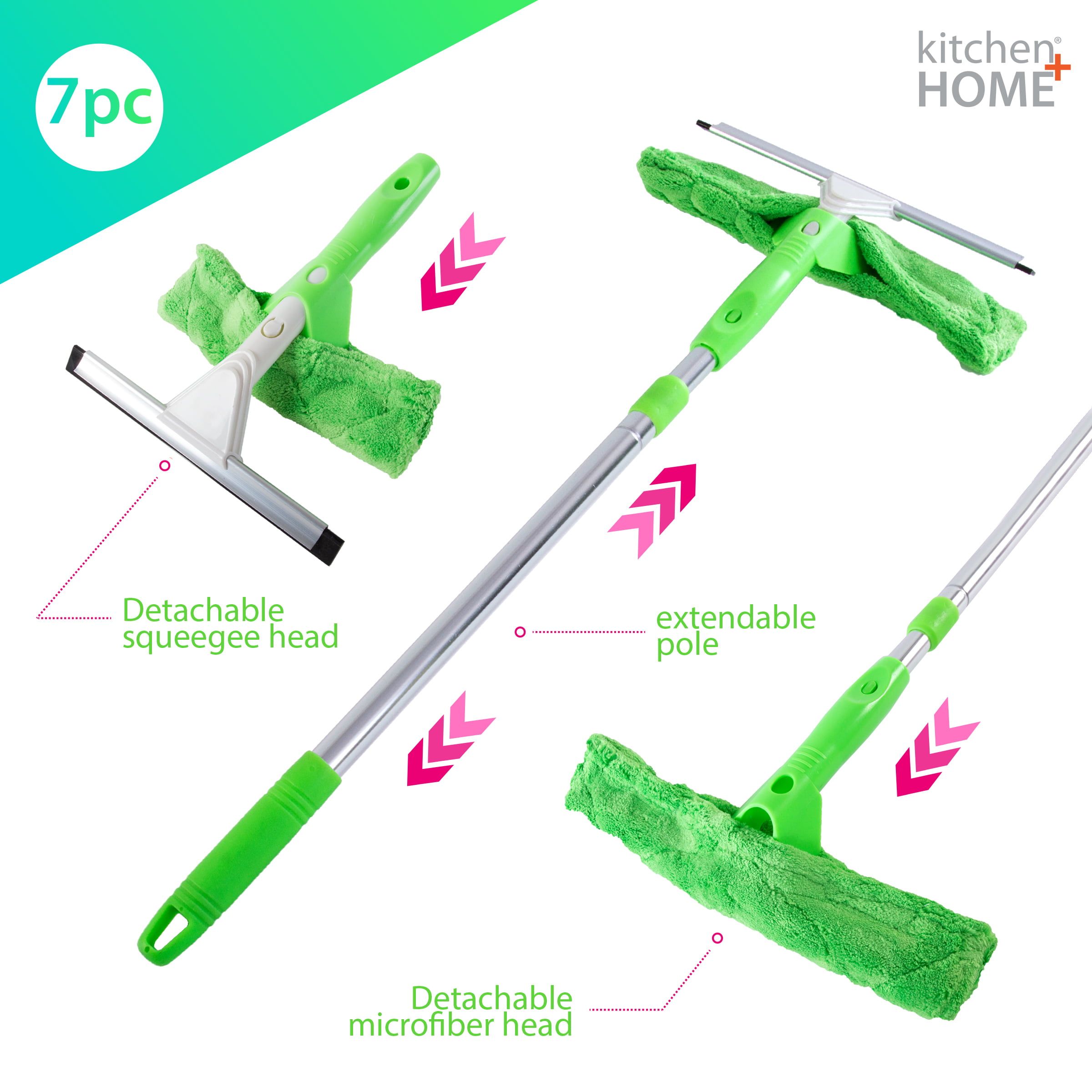 Suitteng Shower Squeegee for High Window, Professional 3-in-1 Window  Cleaner Kit with Absorbent Microfiber Cloths, Household Squeegee Extendable  81