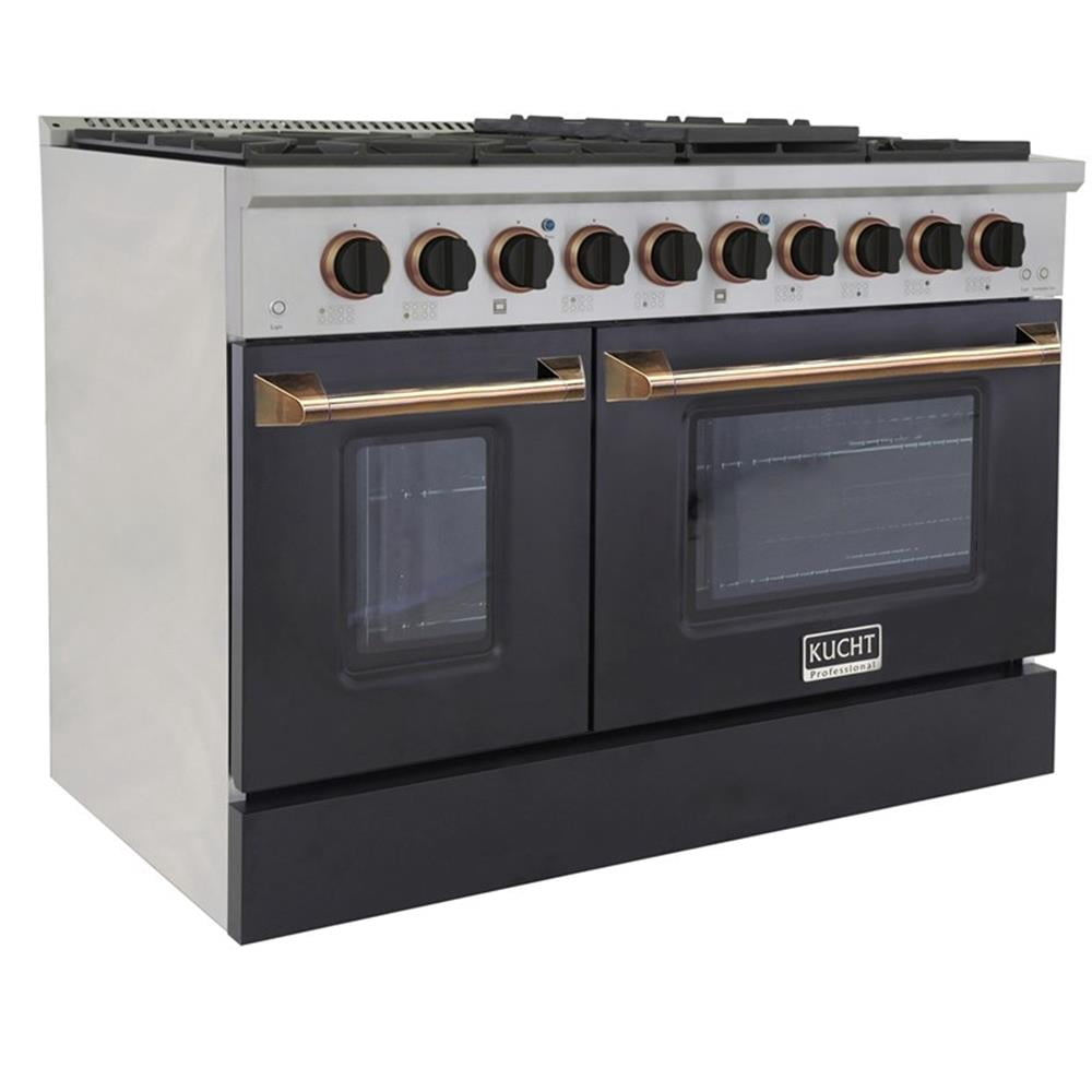 Pemberly Row 48" 6.7 cu. ft. Dual Fuel Range for Natural Gas in Black and Gold
