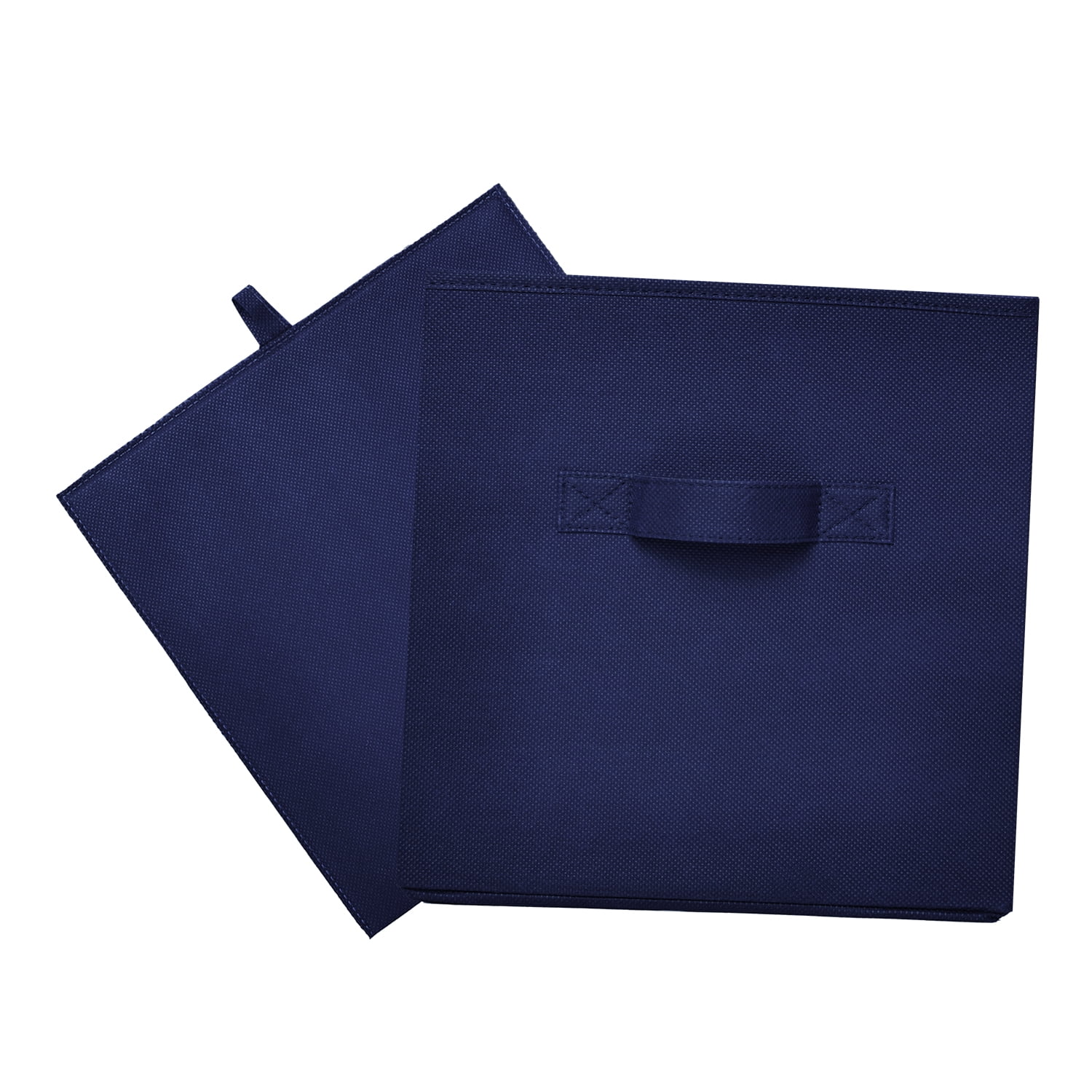 Mainstays Collegiate Collapsible Fabric Bins 10.5X10.5,Blue Sapphire, 4 Pack