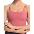 thumbnail image 3 of Amerteer Womens Sports Bra Strappy Crisscross Back Longline Crop Tank Top for Workout Fitness Athletic Gym (Pink- XL), 3 of 6