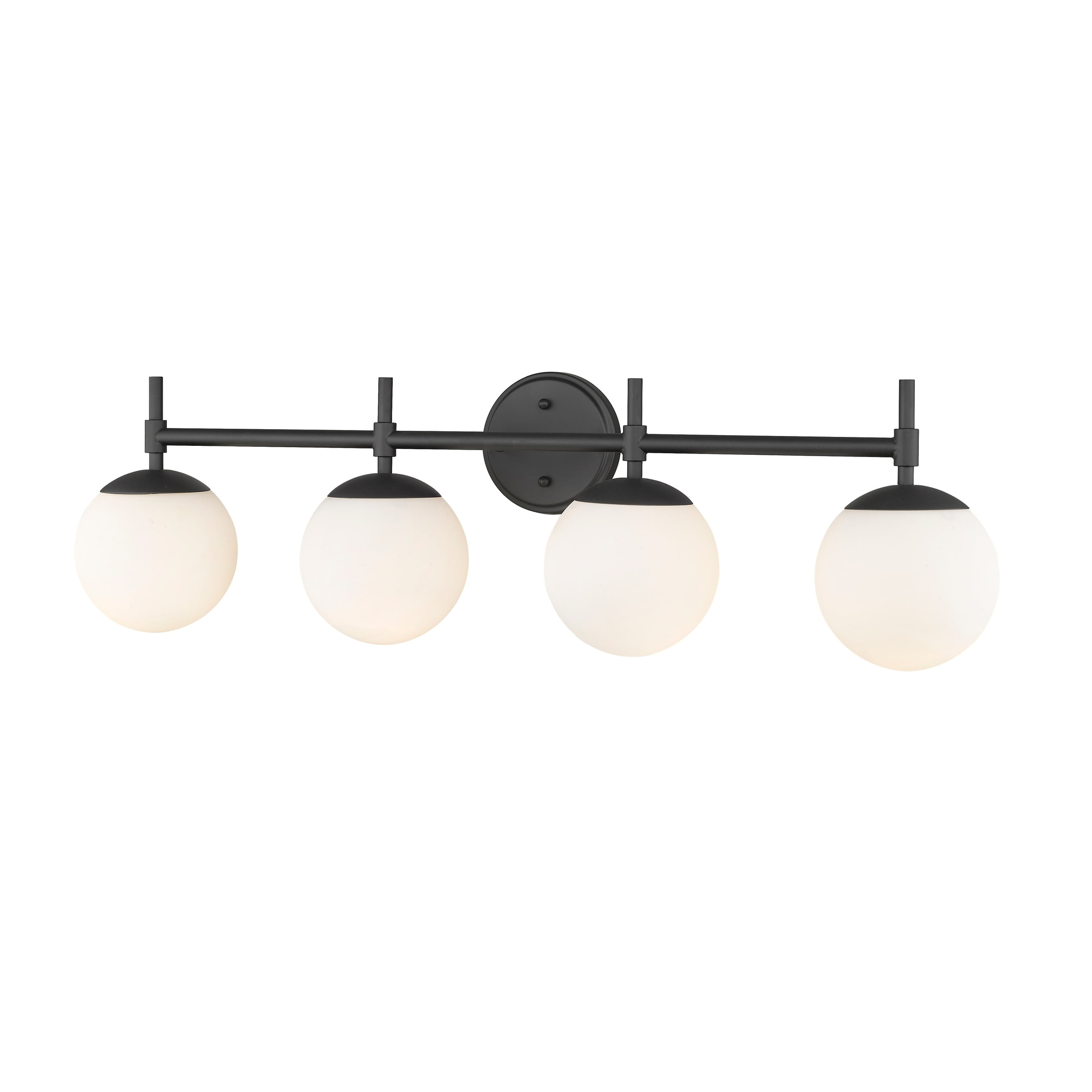 Millennium Lighting 929 Lighting 4 Light Bathroom Vanity Fixture with Opal Glass Shades Matte Black Black Matte 4 to 8 Inches