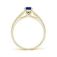 thumbnail image 2 of ANGARA Natural Solitaire Oval Sapphire Ring with Pave Diamond Accents in 14K Yellow Gold for Women (Size-6x4mm) | September Birthstone, Anniversary, Jewelry Gift for Women | Natural Sapphire Ring, 2 of 8