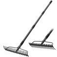 thumbnail image 1 of Garden Rake, 49" Long Long Handle, 17" Wide Heavy Duty Garden Leaf Rake for Thatching Raking Leaf Loosening Soil Gathering Mulch L, 1 of 8