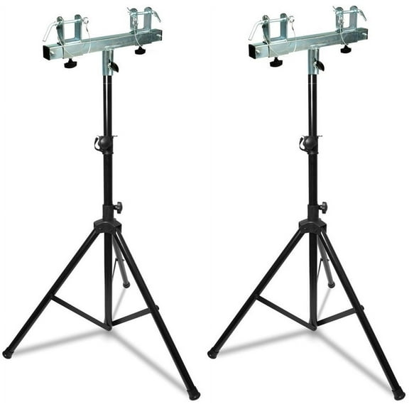 2 MR DJ Universal Pro Lighting 7' Tripod Light Stand & Square Truss T-Bar Adapter