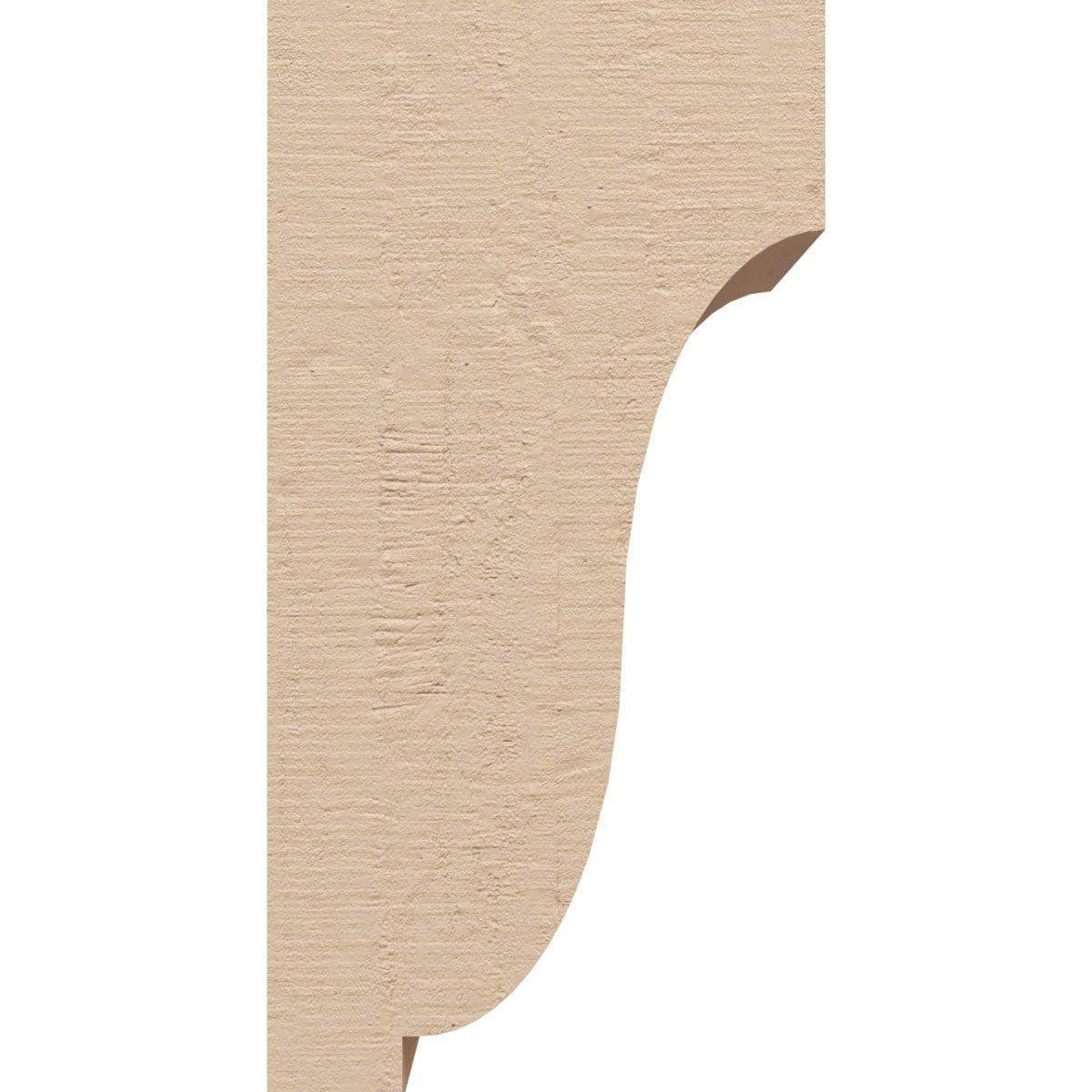 4"W x 4"D x 8"H Wide Van Buren Rough Cedar Woodgrain TimberThane Corbel, Primed Tan