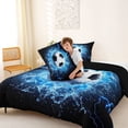 thumbnail image 4 of Erosebridal Water Lightning Soccer Full Size Comforter Sets, Sport Bedding Sets for Men and Boys, Black Reversible 3 Pieces, 1 Comforter and 2 Pillowcases, 4 of 6
