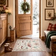 thumbnail image 3 of Lahome Christmas Rug,2'x3'Small Christmas Mat,Holiday Machine Washable Non Slip Christmas Xmas Decoration Kitchen Rug,Indoor Christmas Carpets for Living Room,Snowflake Rug,Beige, 3 of 9