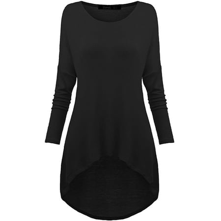 Ladies Tunic Tops with Asymmetrical Hem THANTH Thanth Womens Comfy Loose Fit Long Tunic Top With 
